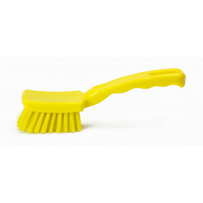 Щетка HACCPER с короткой ручкой для мытья посуды, жесткая, 177 мм (желтый)