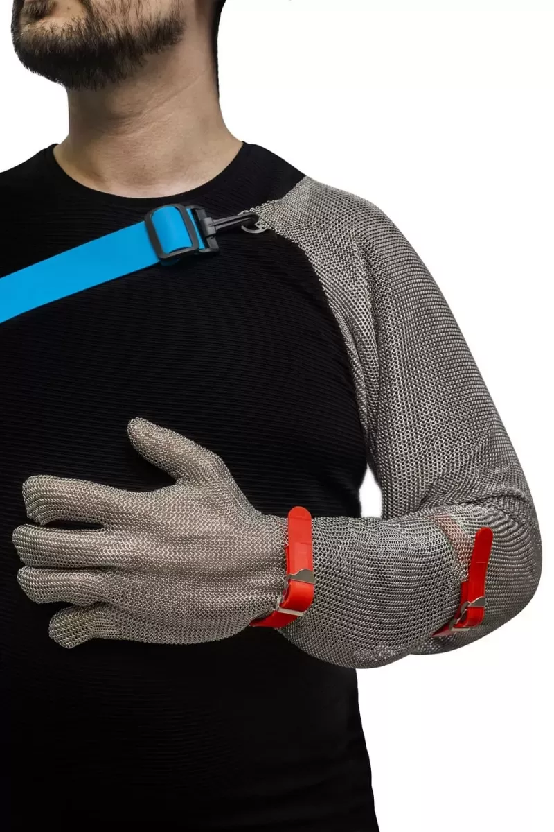 Перчатка кольчужная пятипалая TITAN на всю длину руки, размер 11-11,5 (XXL (зеленый))