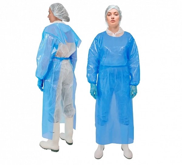 Фартук HACCPER Evatex с рукавами, размер M, 1285х870 мм,10 шт