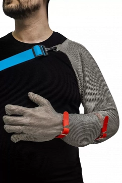Перчатка кольчужная пятипалая TITAN на всю длину руки, размер 11-11,5 (XXL (зеленый))