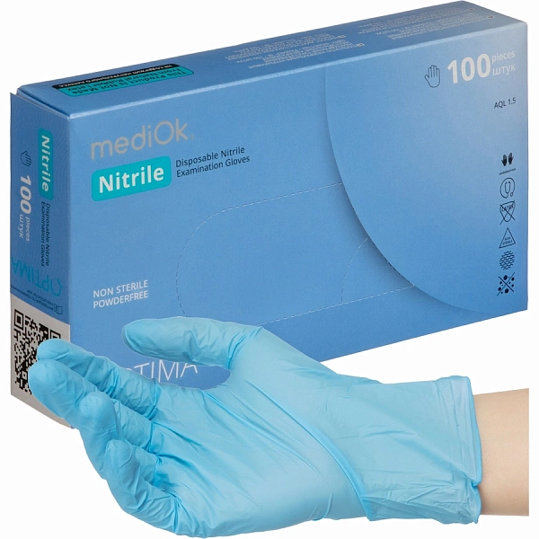 Перчатки диагност. mediOk латекс неопудр.нестерил. (Natural) (XL)